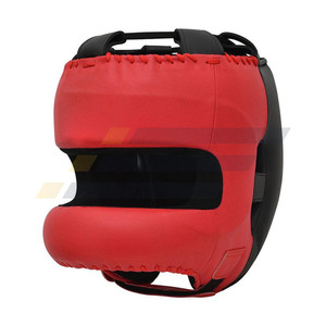 Wholesale Low Price Adults Men Women Sport Full Face Head Guard Adjustable Leather PC Material For <b>Boxing</b> Sport Activities - Product Image 5