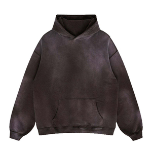 เสื้อฮู้ดดี้โอเวอร์ไซส์ผู้ชาย สีพื้น ผ้าฝ้ายเฟรนช์เทอร์รี่ สไตล์ลำลอง สตรีทแวร์ ใส่ได้ในฤดูใบไม้ร่วง - Product Image 1