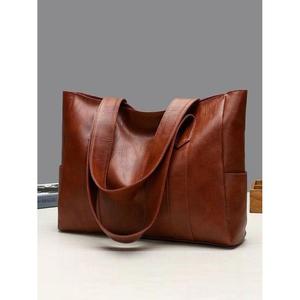 Women's Casual Style Genuine Leather Handbags Custom Logo Print Large Capacity Zipper Eco Friendly Bags Party Wear Hand Purse - Product Image 4