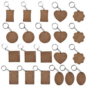 Porte-clés vierges en MDF naturel pour l'artisanat, la peinture, la résine, le découpage, la base de porte-clés Mandala - Product Image 4