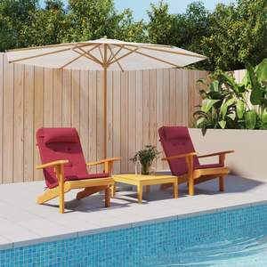 ชุดเบาะเก้าอี้อดิรอนแด็ค 2 ชิ้น สีแดงไวน์ หมอนและเบาะสำหรับใช้งานกลางแจ้ง - Product Image 1