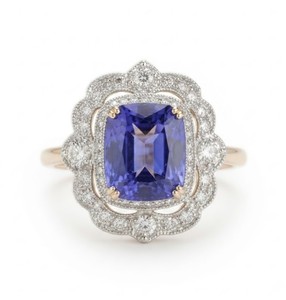 Nouveaux bijoux de luxe en pierres précieuses, or massif 9K 10K 14K 18K, diamants naturels de laboratoire, saphirs bleus, bagues pour femmes, cadeau de fiançailles pour elle - Product Image 1