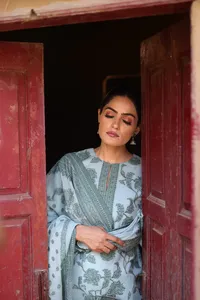 Safaa TALAH - Salwar Kameez de Algodón para Mujer, Diseño Floral Chikankari, Material de Vestido sin Coser, Ropa Casual Tradicional India y Pakistaní - Product Image 2