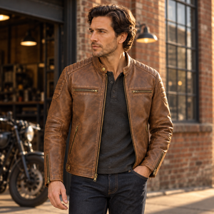 Wholesale STITCH MASTER PRO INDUSTRIES Genuine Leather Waterproof Hooded <b>Vintage</b> Men <b>Biker</b> Motorcycle <b>Jacket</b> Premium Winter - Product Image 6