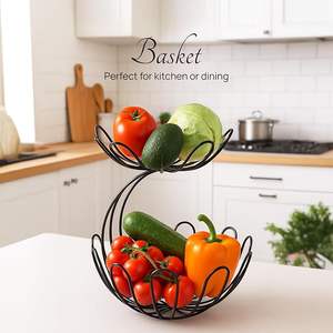 Panier de rangement en métal spacieux, organisateur multifonctionnel pour comptoir de cuisine - Product Image 3