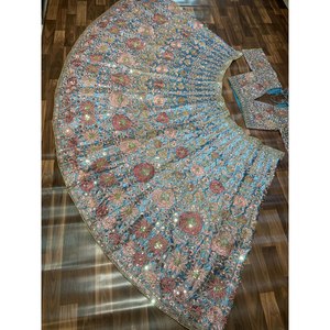 Hermosa ropa de fiesta 2XL Lehenga Choli con brillo de trabajo - Product Image 2