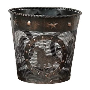 Elegant Metal Waste <b>Basket</b> for Home Office <b>Bathroom</b> Durable Decorative Dustbin - Product Image 5
