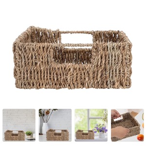 <b>Square</b> seagrass <b>basket</b> with attached handle Handmade Storage <b>Basket</b> Wholesale eco-friendly Made Viet Nam - Product Image 5