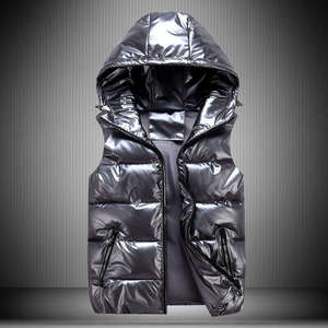 Chaleco Acolchado Brillante sin Mangas OEM 2026 para Invierno, Chaqueta con Logotipo Personalizado, Impermeable, Unisex, con Capucha - Product Image 6
