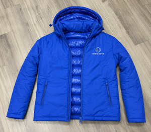 Custom Men's Solid Royal Blue Hooded Puffer <b>Jacket</b> <b>Waterproof</b> Windproof Winter Insulated Outdoor Thermal Coat Full Zip <b>Parka</b> OEM - Product Image 6