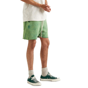 Pantalones Cortos para Hombre con Lavado Ácido, Estilo Vintage, Tela de Algodón Lavada, Ajuste Cómodo, Casuales, para Verano, Ropa Urbana - Product Image 1