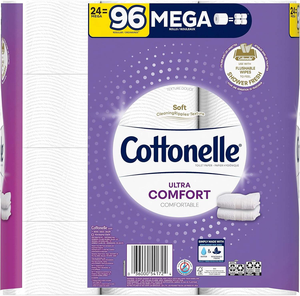 Papel Higiénico Cottonelle Ultra Clean, Papel Higiénico Resistente, 24 Super Mega Rollos (24 Super Mega Rollos = 144 Rollos Regulares) - Product Image 3