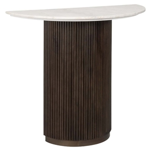 Table console moderne en bois massif écologique et durable avec base en noyer nervuré pour le salon ou le couloir - Product Image 3