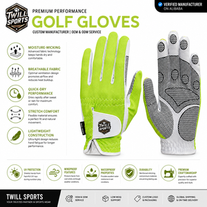 Premium Cabretta Leather Anti-UV Non Slip Outdoor Unisex Golf Gloves Lightweight Full Finger Adjustable Wrist <b>Strap</b> Hook Loop - Product Image 5