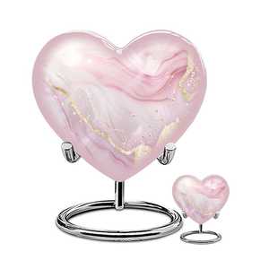Urne Cœur Moderne Vintage en Aluminium et Laiton pour Décoration d'Intérieur, Idéale pour Commémoration, Anniversaire ou Mariage – Élégante et Décorative - Product Image 2