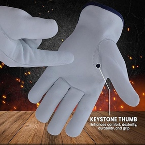 Guantes de Trabajo Duraderos al por Mayor para Hombre, de Cuero de Vaca con Doble Costura y Pulgar Keystone para Mayor Destreza, Guantes de Conductor - Product Image 3