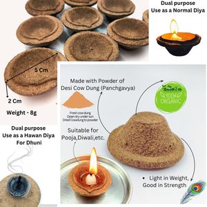 Venta al por mayor de diya de fibra de coco ecológica, Panchagavya Gobar Deepam, rituales tradicionales indios de Puja, biodegradable y orgánico. - Product Image 2