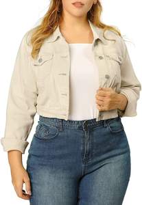 Chaqueta vaquera para mujer, estilo casual, ligera, azul, con rotos, corte cropped, oversize, para streetwear - Product Image 6
