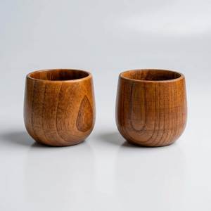 Wooden <b>Tea</b> <b>Cups</b> Round Minimalist Design Durable For Afternoon <b>Tea</b> - Product Image 1