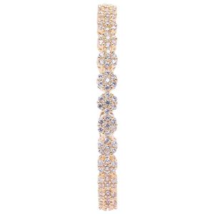 Gold Plated Alloy Rose Gold <b>Bracelet</b> With <b>Crystal</b> Rhinestone Round Cut Claw Setting Classic Women's Party Jewelry Fashion Bangle - Product Image 3