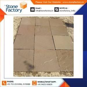 Pavés en pierre naturelle de grès brun automnal pour terrasses de jardin, cours et allées - Product Image 6