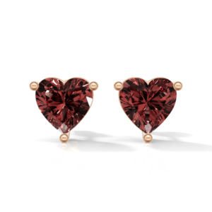 Heerani Jewels Natural Garnet 925 Sterling Silver Classic <b>Stud</b> Vermeil <b>Rose</b> <b>Gold</b> Unisex Engagement Wedding <b>Earrings</b> - Product Image 2