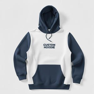 เสื้อฮู้ดดี้ผู้ชายสีดำเบจ คอตตอนเฟรนช์เทอร์รี่ สไตล์ลำลอง สตรีทแวร์ มีกระเป๋าหน้า - Product Image 4