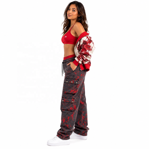 Pantalon de jogging streetwear personnalisé 100 % nylon de haute qualité, coupe ample et large, jambe droite, poids lourd, pour homme - Product Image 2