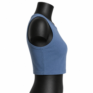 Débardeur femme personnalisé en stock, sans manches, pour la gym, en coton, en vente - Product Image 5