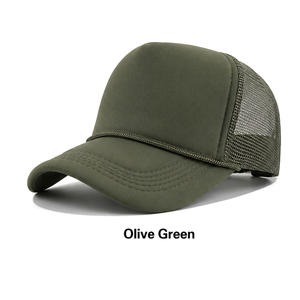 Gray Mesh Trucker Cap 6-Panel Adjustable Unisex Casual <b>Hat</b> Spring <b>Summer</b> Solid Color - Product Image 5
