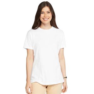 Camiseta CVC al por Mayor para Mujer, Mezcla de Algodón, Manga Corta, Cuello Redondo, Informal, Suave, Transpirable y Cómoda para Uso Diario - Product Image 1