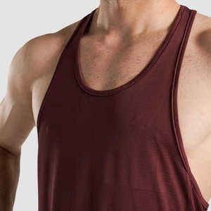 Custom Men's Polyester/Nylon Quick Dry Breathable Crew Neck Solid Color <b>Athletic</b> Tank Top OEM ODM - Product Image 2