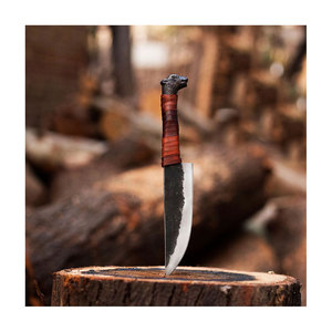 Cuchillo Vikingo de Acero con Alto Contenido de Carbono Hecho a Mano, con Funda de Cuero, para Caza Medieval y Camping, Compatible con OEM y ODM - Product Image 1
