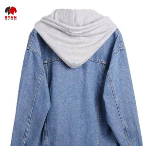 Veste en jean personnalisée Ryan Pro Gear pour hommes avec logo personnalisé, design ODM, col à capuche - Product Image 6