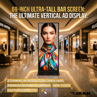 Kiosco Interactivo con Pantalla Táctil IR de 43, 49, 55 y 65 Pulgadas, Monitor Multitáctil con Soporte de Pie, Panel Digital Informativo, Tótem en Negro y Plata