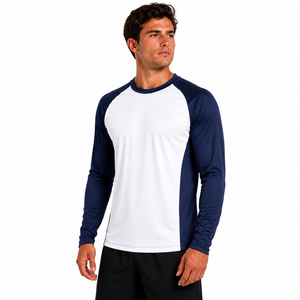 Chemises de pêche pour hommes personnalisées, UPF 50+, imprimées, séchage rapide, haute qualité, protection UV, couleur unie, manches raglan longues, 100% polyester - Product Image 4