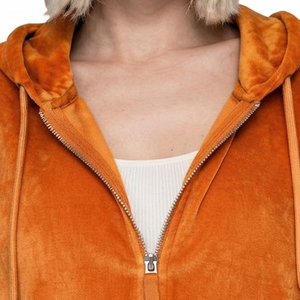 Women Casual Wear Winter Zipper Velvet <b>Hoodies</b> Wholesale Women Fashionable Regular Fit Velvet <b>Hoodies</b> For Sale - Product Image 5