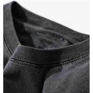 T-shirt en coton lavé uni surdimensionné pour homme, col rond, manches courtes, vêtements décontractés - Product Image 5