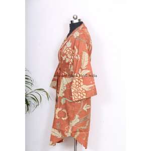 Robe longue artisanale en coton indien à imprimé floral pour femmes et filles, chemise de nuit maxi douce et confortable, idéale pour mariée, vente en gros - Product Image 5