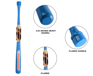 31"/ 35-oz Blue Heavy Weight Two Handed <b>Baseball</b> & Softball <b>bat</b> with Solid Pro Maple Wood by NAQQASH SPORTS - Product Image 5