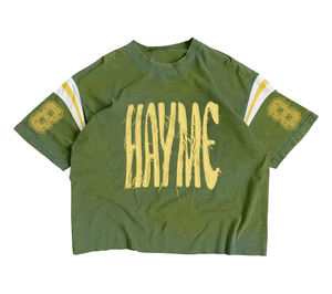 T-shirt bicolore personnalisé avec logo brodé, t-shirt ample pour homme, patchwork - Product Image 2