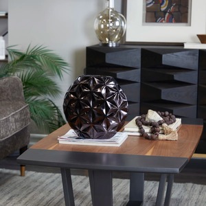 Moderno Florero Geométrico Negro de Metal Hecho a Mano, Centro de Mesa Decorativo para Decoración del Hogar - Product Image 6