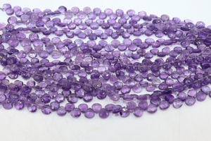 Perles en améthyste africaine naturelle en forme de cœur, 7 mm, 8 pouces, pour la fabrication de colliers - Product Image 2