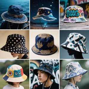 Chapeaux Bob à Motif Feuille de Dessin Animé Amusant, Logo Personnalisé, Design Décontracté pour la Pêche, en Polyester/Coton, Unisexe, Toutes Saisons - Product Image 3