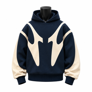 Custom Men’s Color Block Hooded Pullover Sweatshirt <b>Oversized</b> <b>Fleece</b> <b>Hoodie</b> Streetwear Casual <b>Hoodie</b> Manufacture - Product Image 1