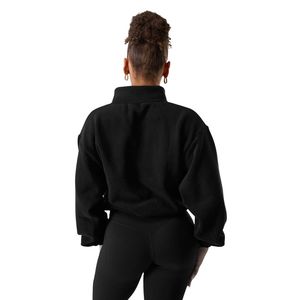 Chaqueta de Forro Polar para Mujer, Negra, con Cierre Completo, Estilo Bomber, Manga Larga, Cálida, Informal, para Gimnasio, Ejercicio, Ligera, con Bolsillo - Product Image 4