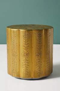 Table d'appoint en aluminium maillé de haute qualité, mobilier de qualité supérieure, accent métallique, tables ottomanes pour hôtel, maison, salon, laiton - Product Image 4