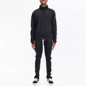 Conjunto Deportivo Moderno para Hombre, Chaqueta Deportiva Ajustada y Pantalones Anchos para Entrenamiento Informal - Product Image 1