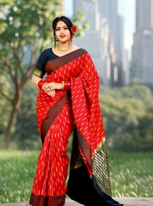 KV Ready to Wear Traditional Printed Woven Silk Party Wedding <b>Saree</b>-Reversible & Wrinkle-Free Quick Dry Autumn - Product Image 5