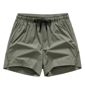Men's Solid Navy <b>Blue</b> Quick Dry Printed <b>Canvas</b> Drawstring Shorts with Pockets Casual Woven Polyester Mid Waist Shorts - Product Image 3